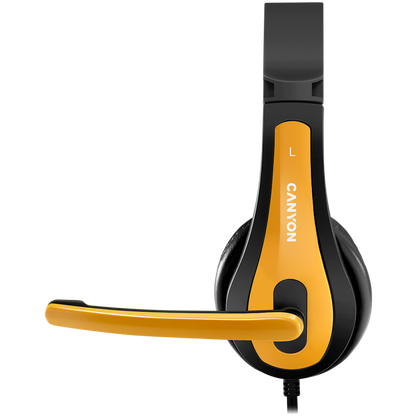 PC headset with microphone 2m Canyon HSC 1 black and yellow