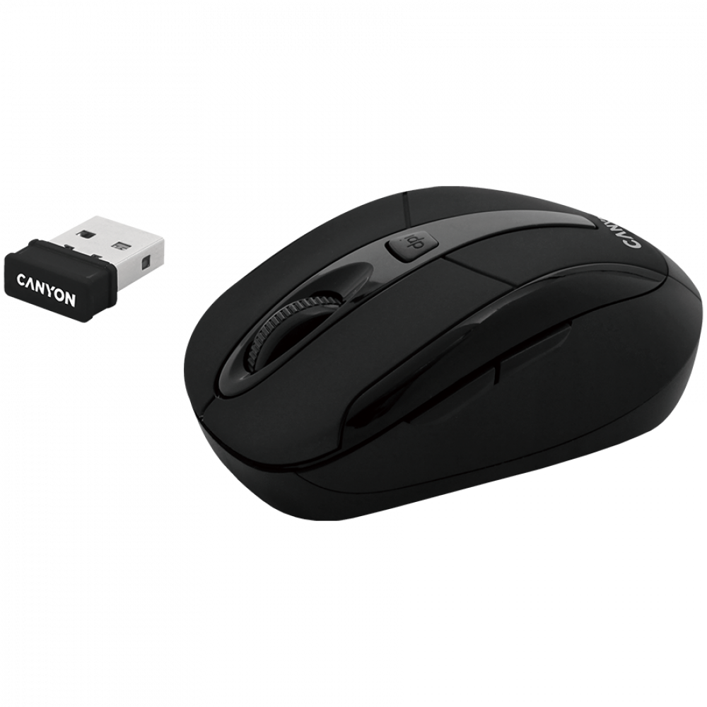 Canyon MSO-W6 Ergonomic 2.4 GHz Wireless Mouse, Black