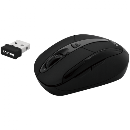 Canyon MSO-W6 Ergonomic 2.4 GHz Wireless Mouse, Black