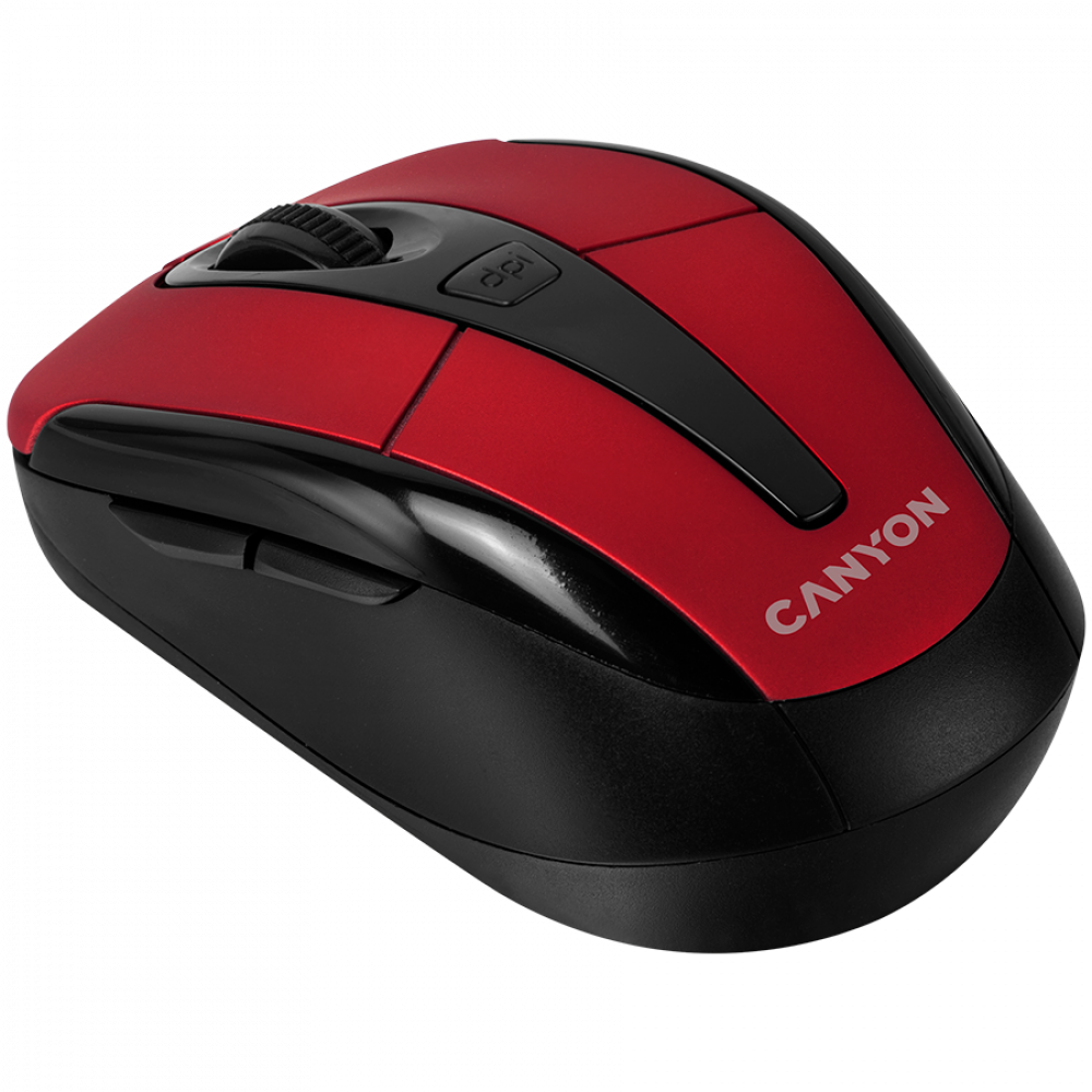 Canyon MSO-W6 Red 2.4GHz Ergonomic Wireless Mouse