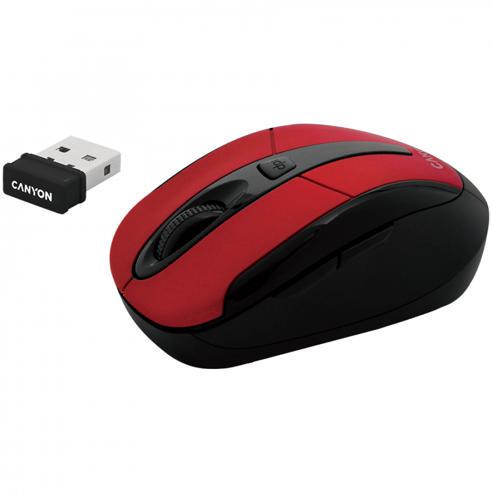 Canyon MSO-W6 Red 2.4GHz Ergonomic Wireless Mouse