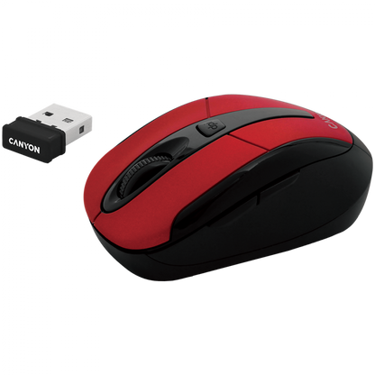 Canyon MSO-W6 Red 2.4GHz Ergonomic Wireless Mouse