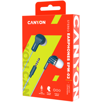 Canyon EPM-02 Blue In-Ear Headphones with Microphone Mini-Jack