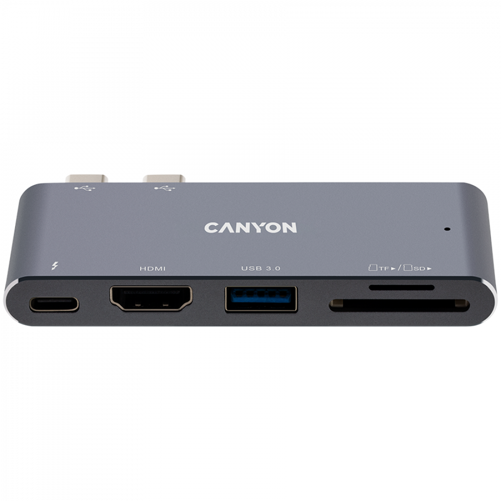 Thunderbolt 3 5-in-1 4K Docking Station Canyon DS-5 Grey