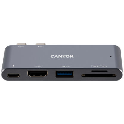 Thunderbolt 3 5-in-1 4K Docking Station Canyon DS-5 Grey