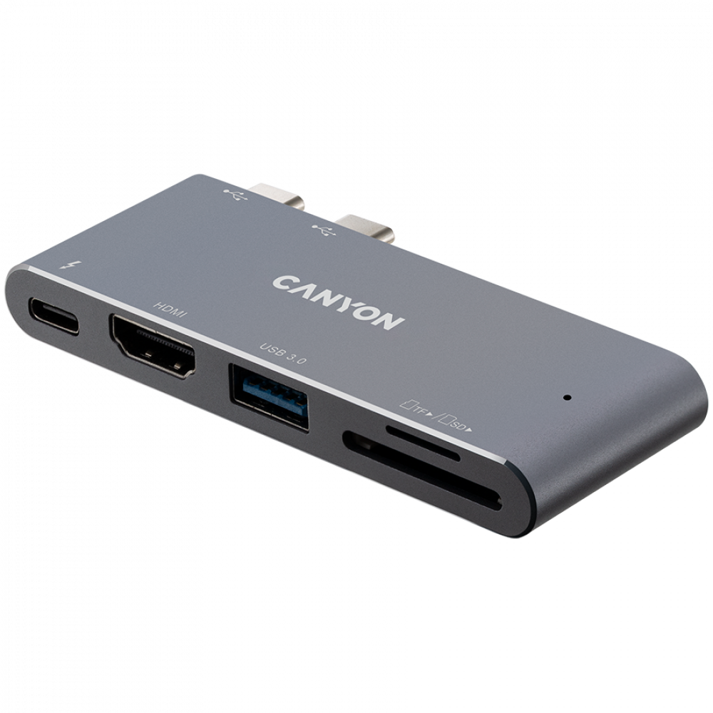 Thunderbolt 3 5-in-1 4K Docking Station Canyon DS-5 Grey