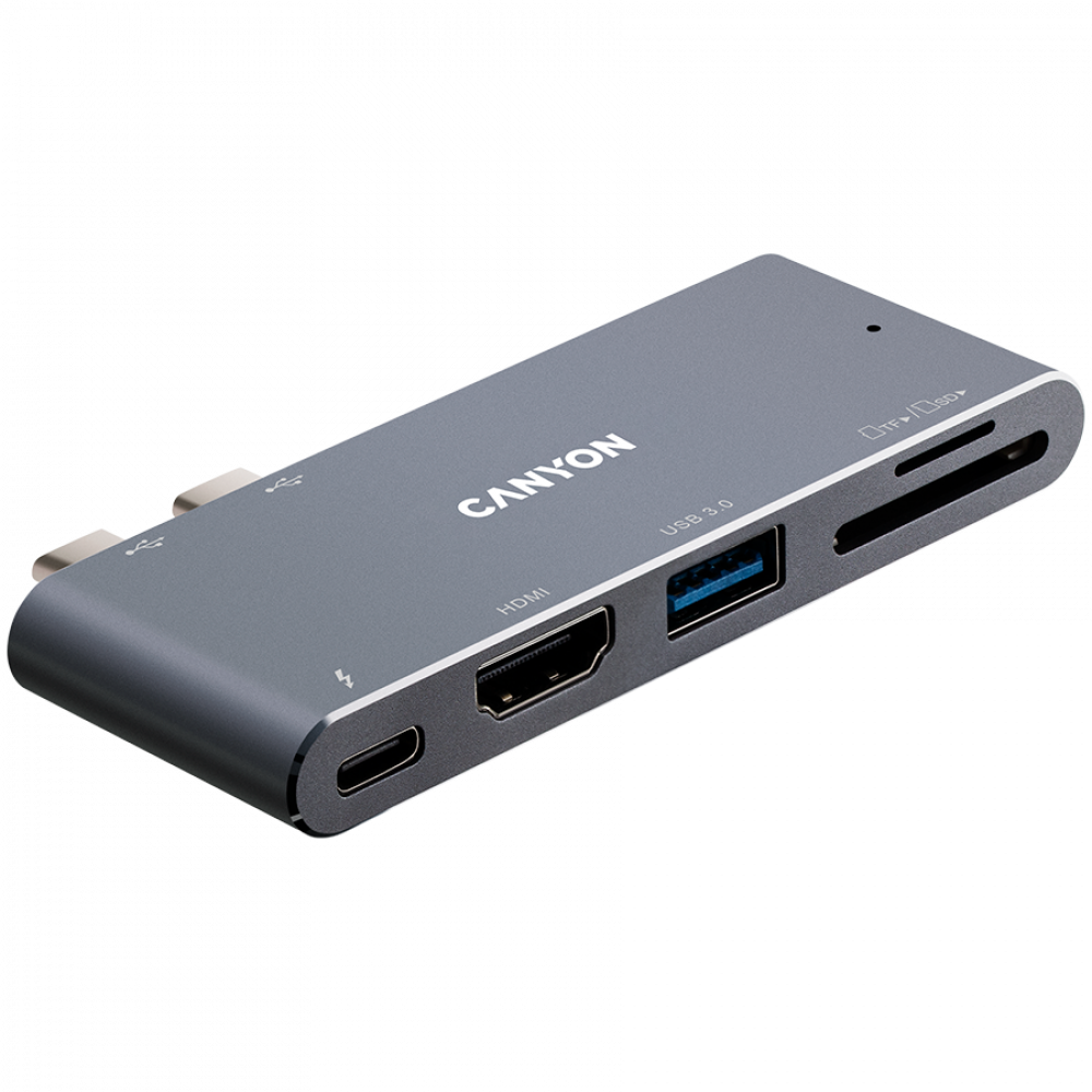 Thunderbolt 3 5-in-1 4K Docking Station Canyon DS-5 Grey