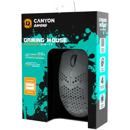 Mysz gamingowa przewodowa RGB 7 przycisków Canyon GM-11 biała