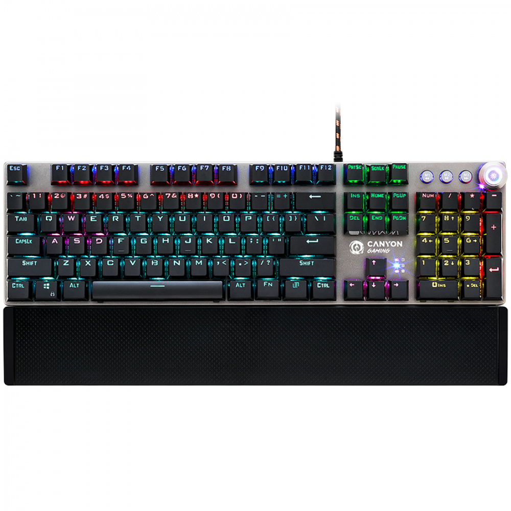 Canyon GK-7 Wired RGB Gaming Keyboard, Grey