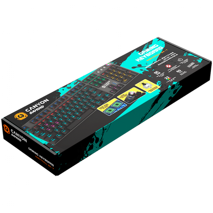 Canyon GK-7 Wired RGB Gaming Keyboard, Grey