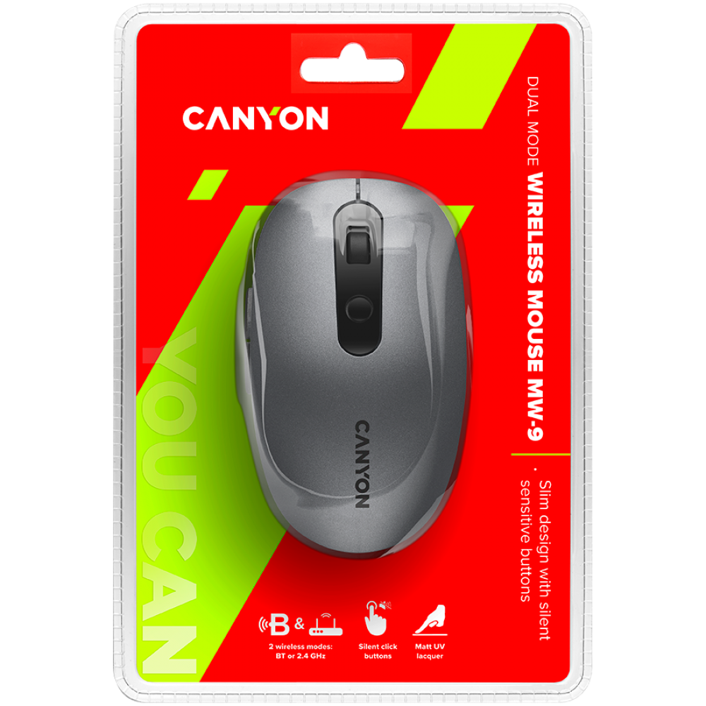 Kabellose Maus Canyon MW 9 Grau, zwei Modi