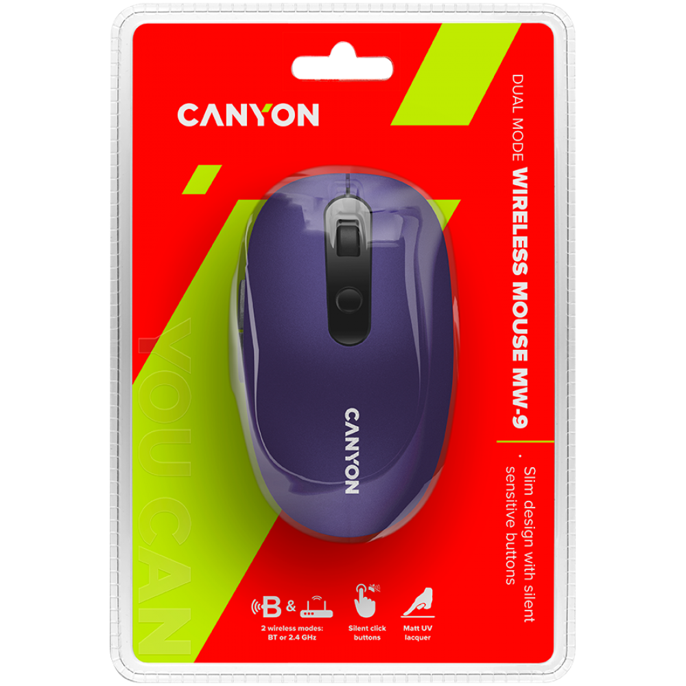 Canyon MW 9 kabellose ergonomische Maus lila zwei Modi