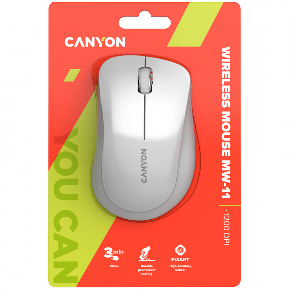 Canyon MW-11 Wireless Optical Mouse white-grey