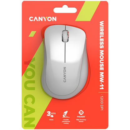 Canyon MW-11 Wireless Optical Mouse white-grey