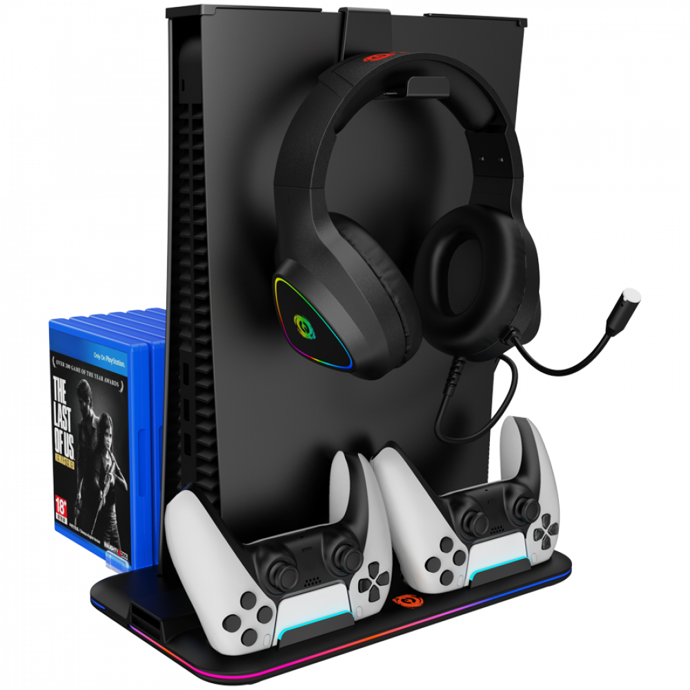 PS5-Ständer mit RGB, Lade- und Kühlfunktion Canyon CS-5 schwarz