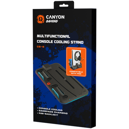 PS5-Ständer mit RGB, Lade- und Kühlfunktion Canyon CS-5 schwarz