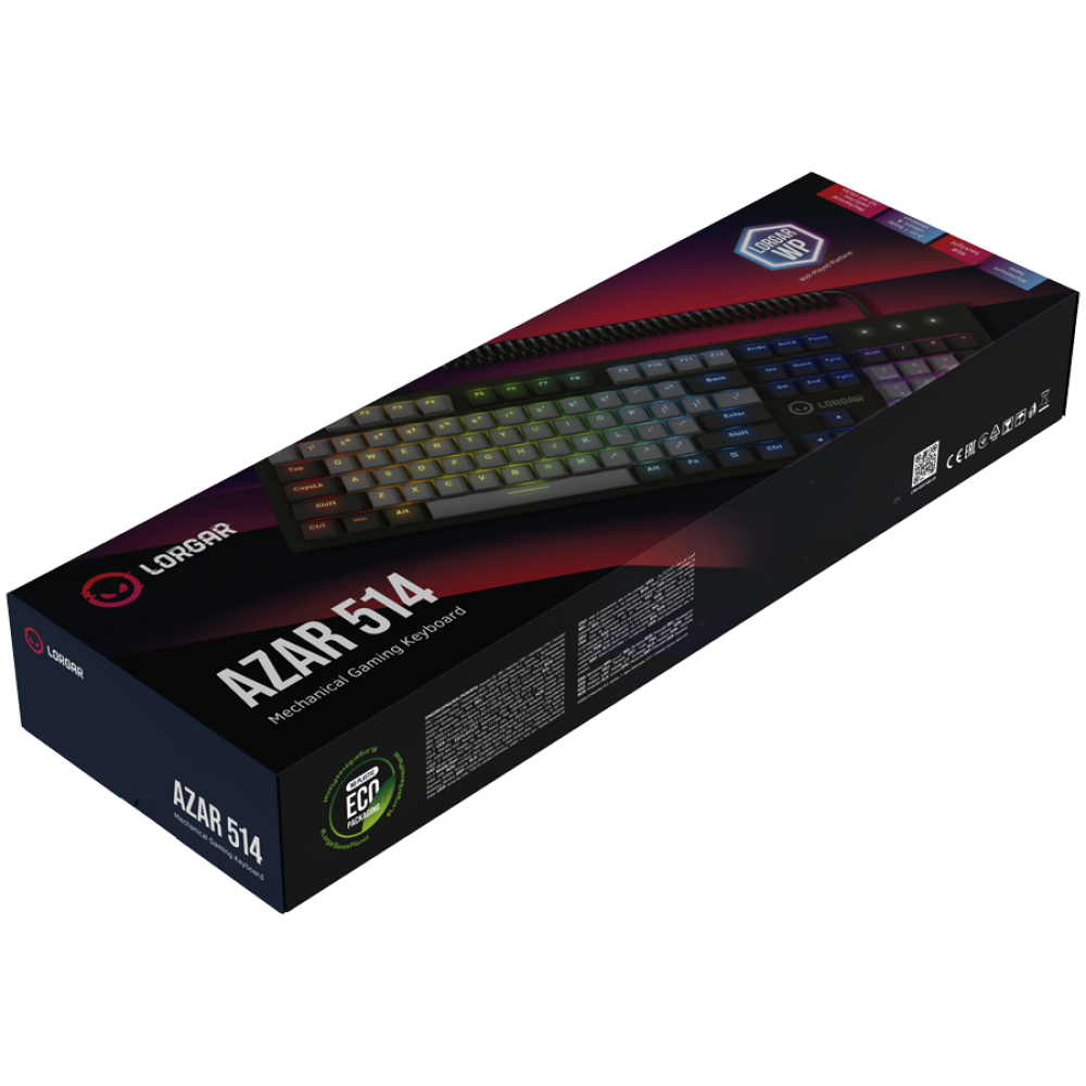 Lorgar Azar 514 Black Wired RGB Gaming Keyboard