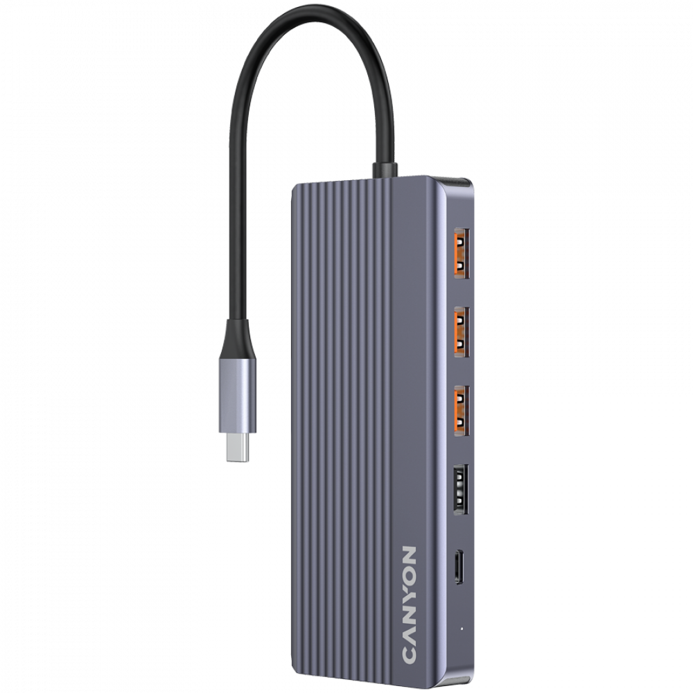 HUB 13-in-1 4K USB-C portable Canyon DS-16 grey