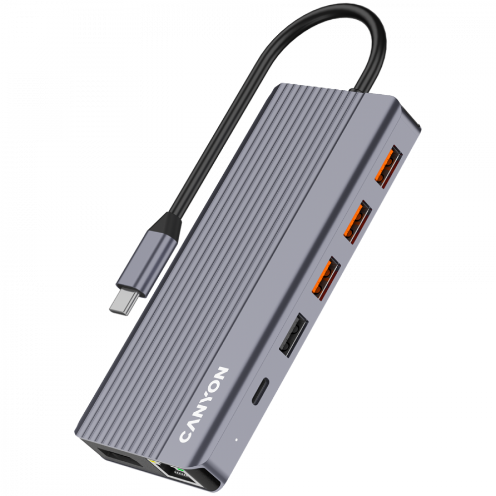 HUB 13-in-1 4K USB-C portable Canyon DS-16 grey