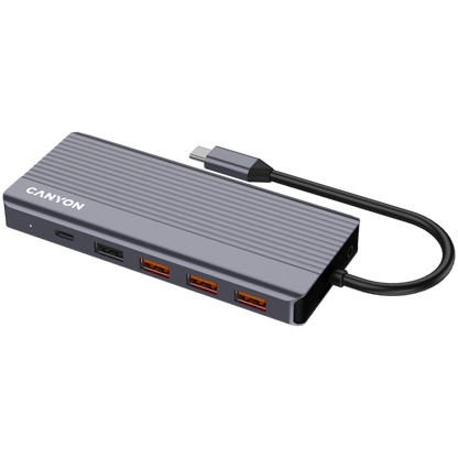 HUB 13-in-1 4K USB-C portable Canyon DS-16 grey