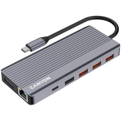 HUB 13-in-1 4K USB-C portable Canyon DS-16 grey