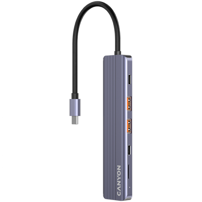 Canyon DS-17 6-in-1 4K USB-C Docking Station, Grey