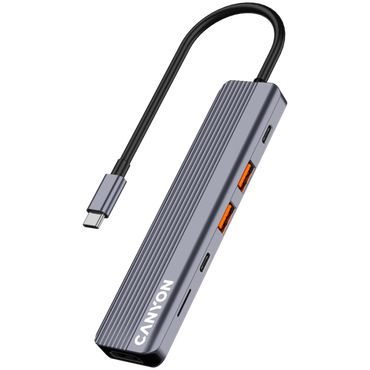 Canyon DS-17 6-in-1 4K USB-C Docking Station, Grey