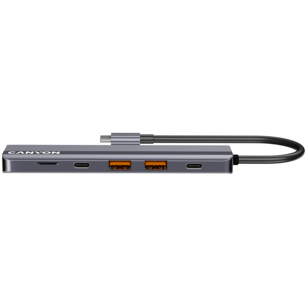 Canyon DS-17 6-in-1 4K USB-C Docking Station, Grey