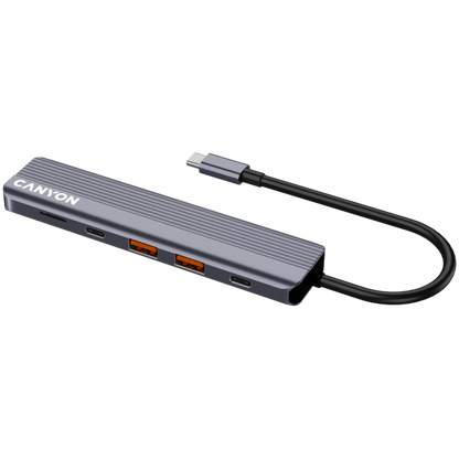 Canyon DS-17 6-in-1 4K USB-C Docking Station, Grey
