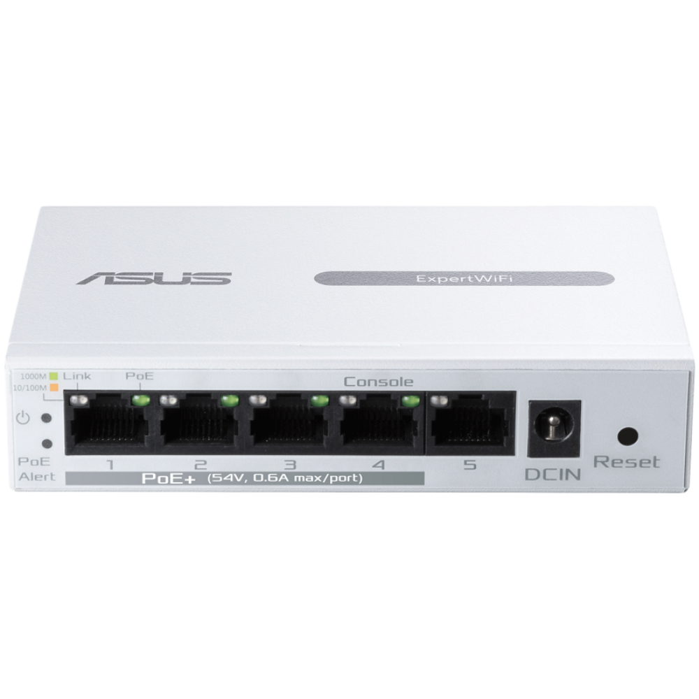 ASUS ExpertWiFi EBP15 5-Port GbE PoE+ Switch 60W mit 4 PoE+ Ports