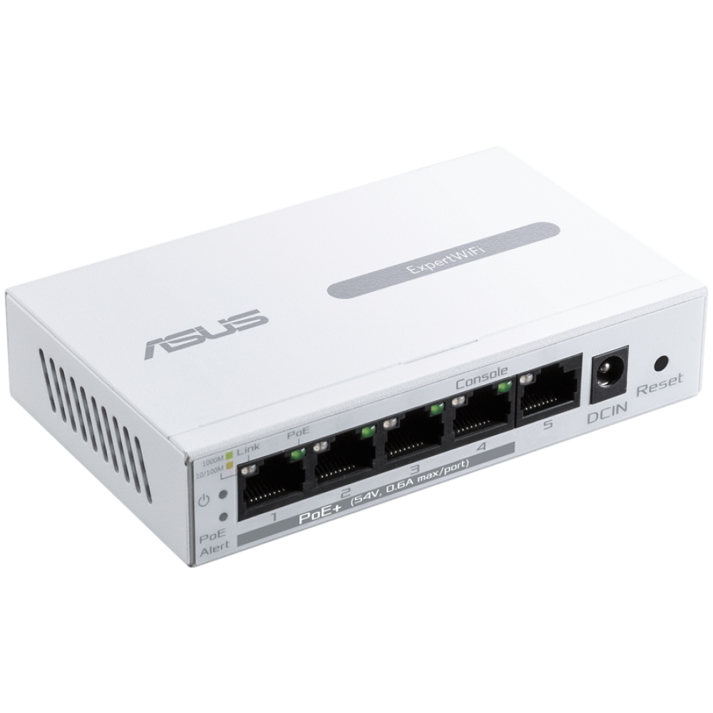 ASUS ExpertWiFi EBP15 5-Port GbE PoE+ Switch 60W mit 4 PoE+ Ports