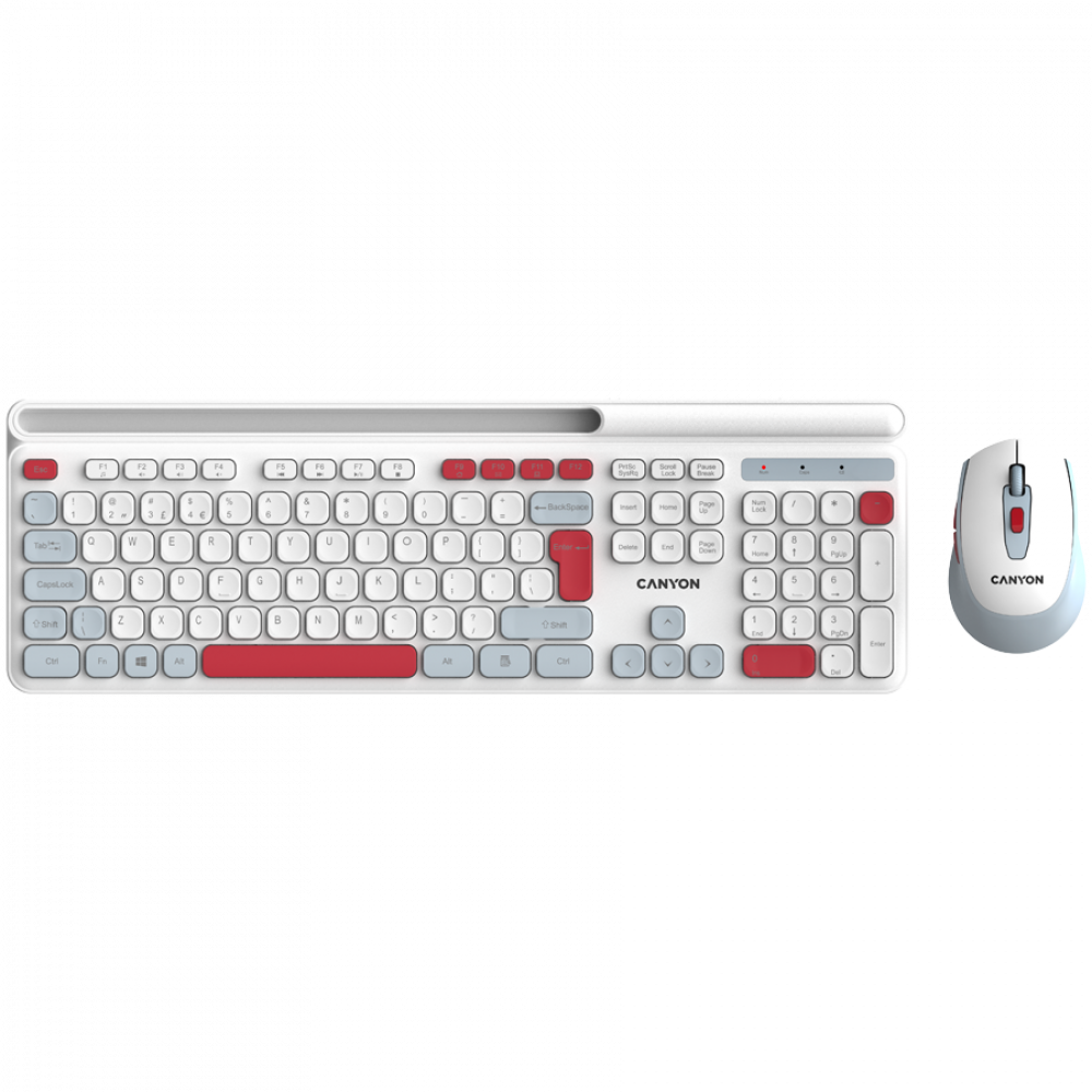 Canyon HSET-W5 kabelloses Tastatur-Maus-Set, weiß