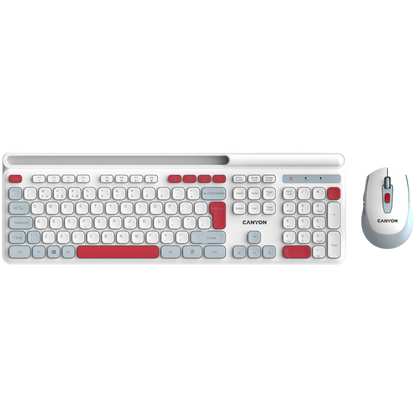 Canyon HSET-W5 kabelloses Tastatur-Maus-Set, weiß