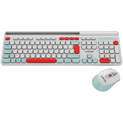 Canyon HSET-W5 kabelloses Tastatur-Maus-Set, weiß