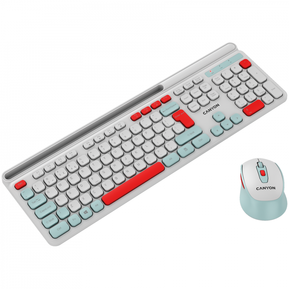 Canyon HSET-W5 kabelloses Tastatur-Maus-Set, weiß