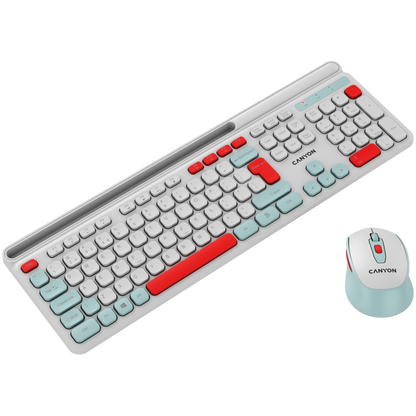 Canyon HSET-W5 kabelloses Tastatur-Maus-Set, weiß