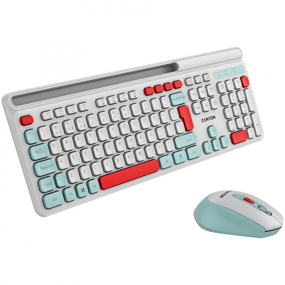 Canyon HSET-W5 kabelloses Tastatur-Maus-Set, weiß