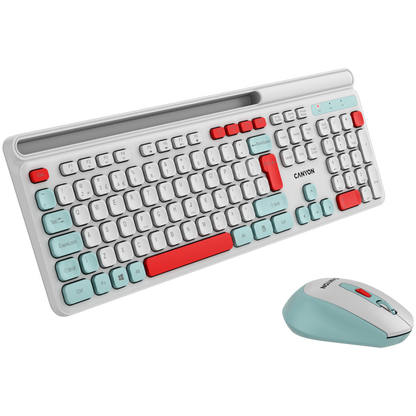 Canyon HSET-W5 kabelloses Tastatur-Maus-Set, weiß
