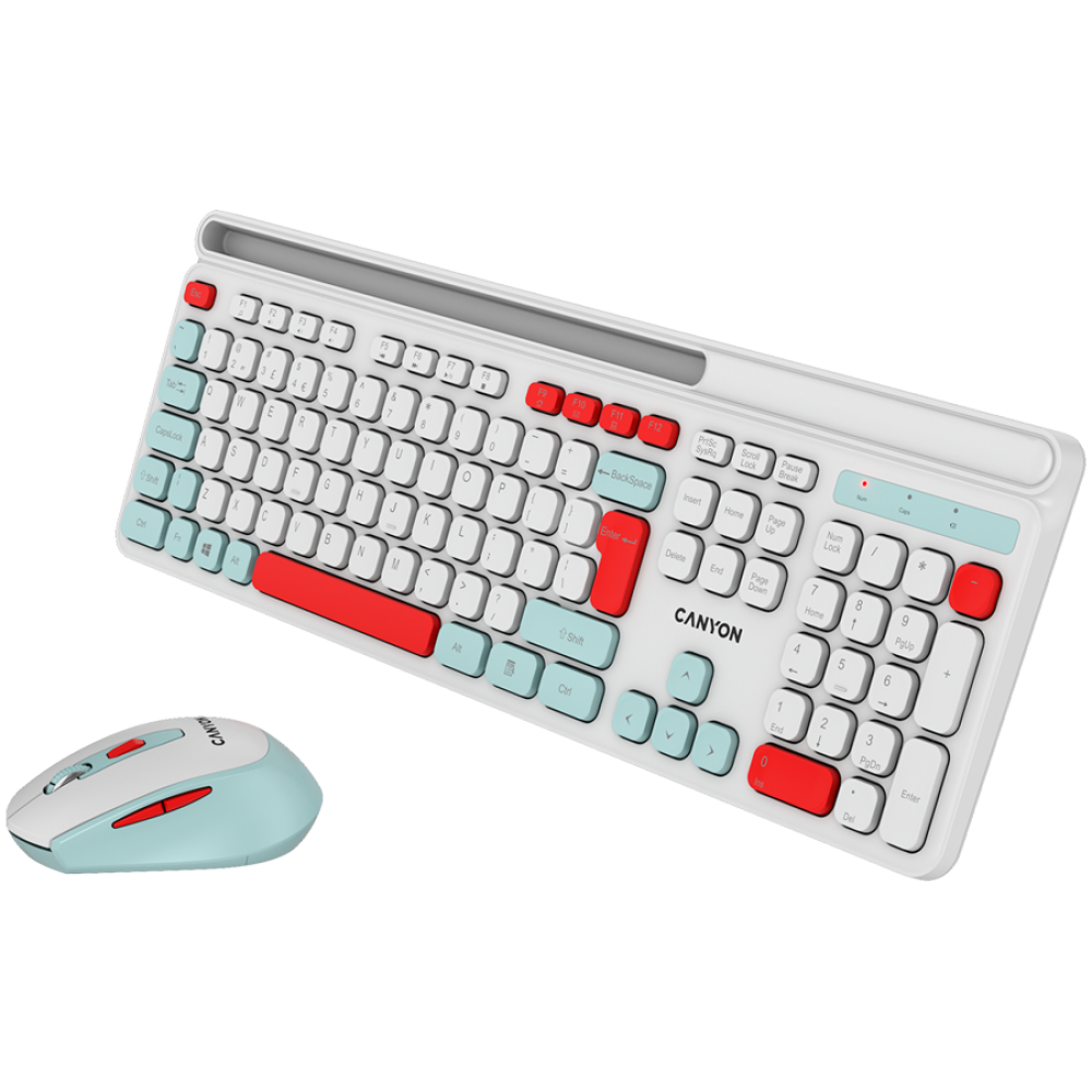 Canyon HSET-W5 kabelloses Tastatur-Maus-Set, weiß