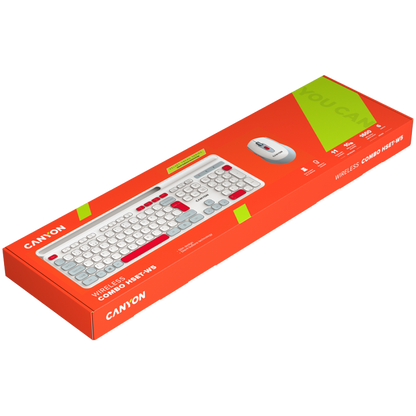 Canyon HSET-W5 kabelloses Tastatur-Maus-Set, weiß