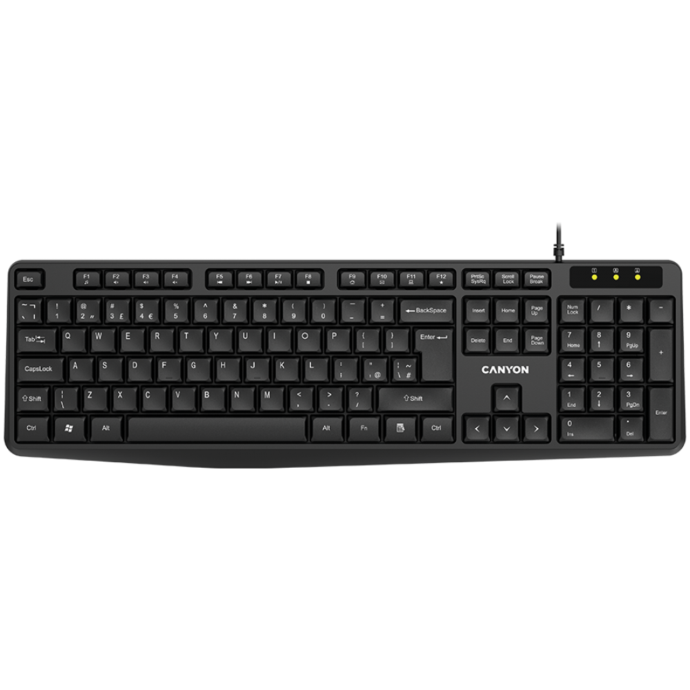 Canyon KB-1 Black Wired English-Spanish Gaming Keyboard