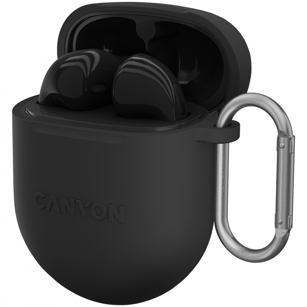 Canyon TWS-6 Black TWS In-Ear Headphones with Wireless Charging Case