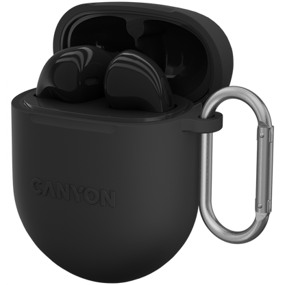 Canyon TWS-6 Black TWS In-Ear Headphones with Wireless Charging Case