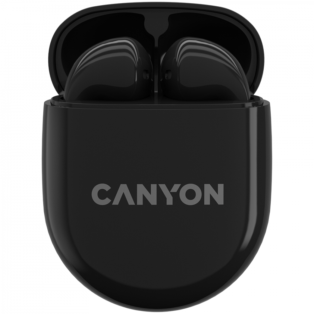 Canyon TWS-6 Black TWS In-Ear Headphones with Wireless Charging Case