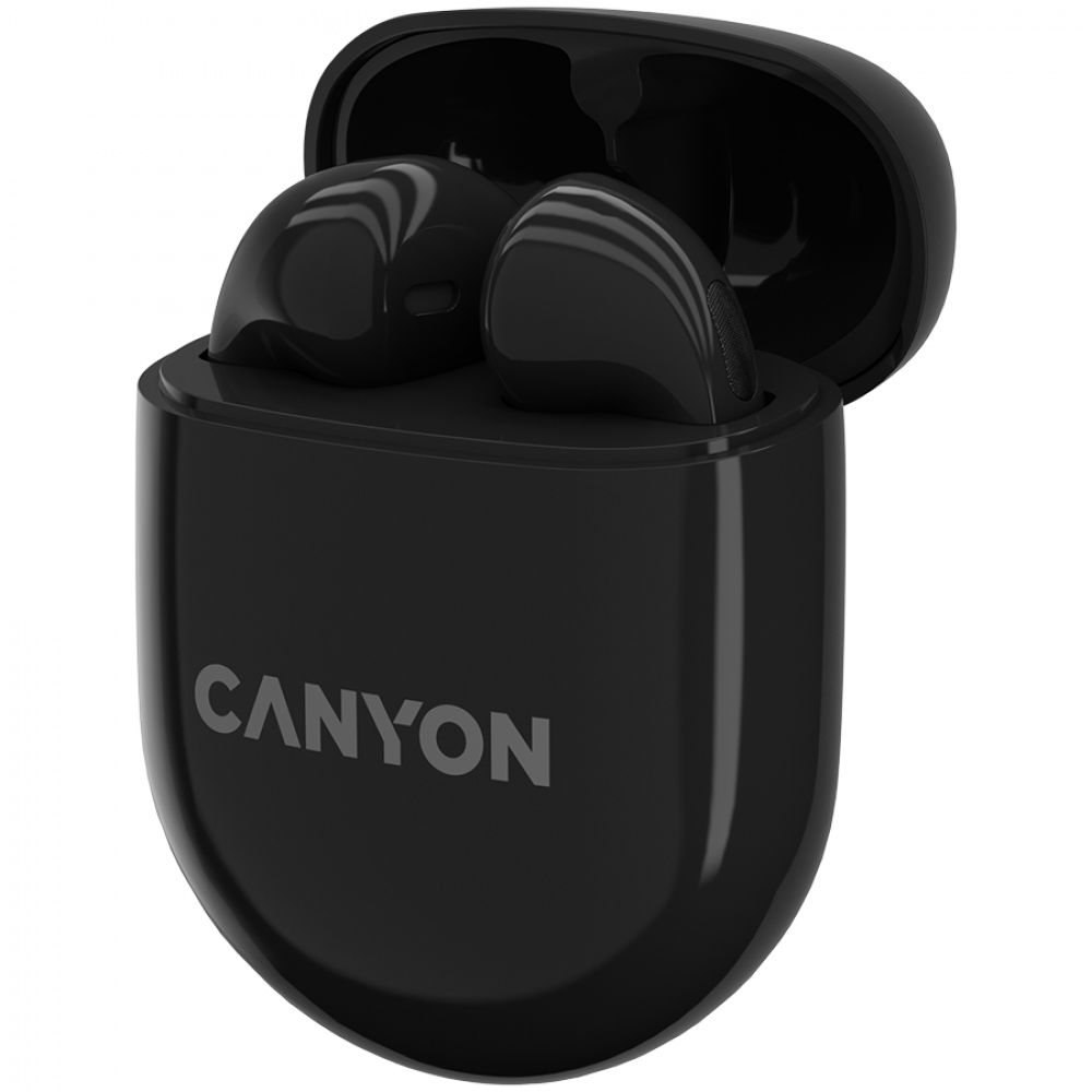 Canyon TWS-6 Black TWS In-Ear Headphones with Wireless Charging Case