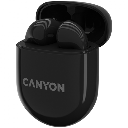 Canyon TWS-6 Black TWS In-Ear Headphones with Wireless Charging Case