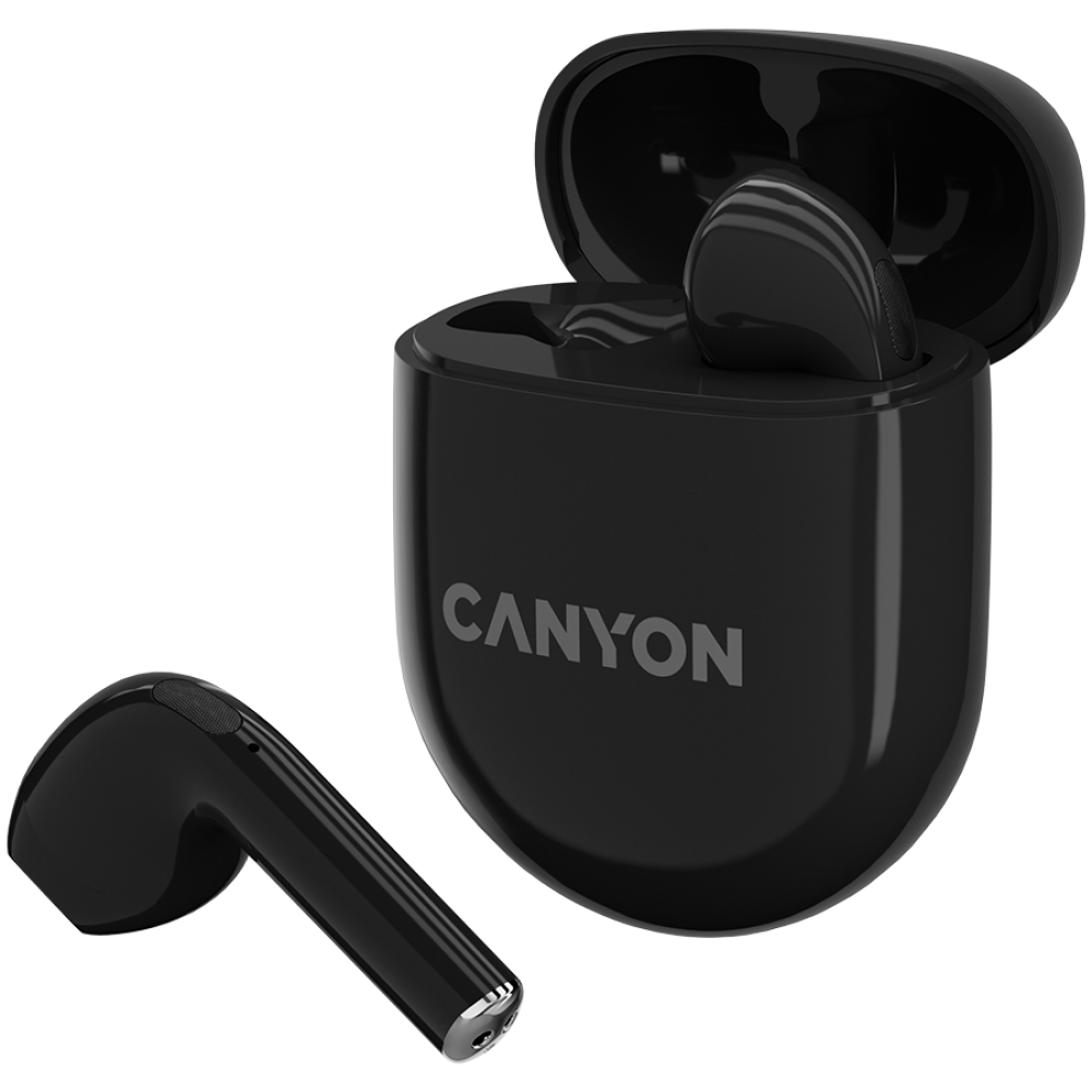 Canyon TWS-6 Black TWS In-Ear Headphones with Wireless Charging Case
