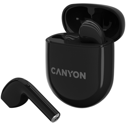 Canyon TWS-6 Black TWS In-Ear Headphones with Wireless Charging Case