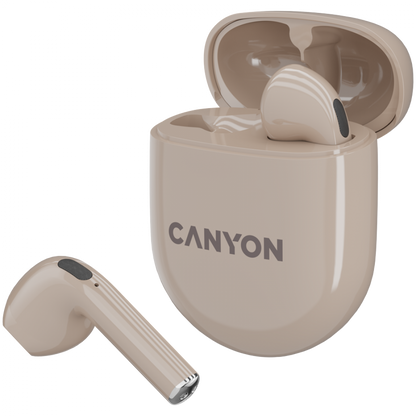 Canyon TWS 6 TWS Wireless Earbuds, Beige