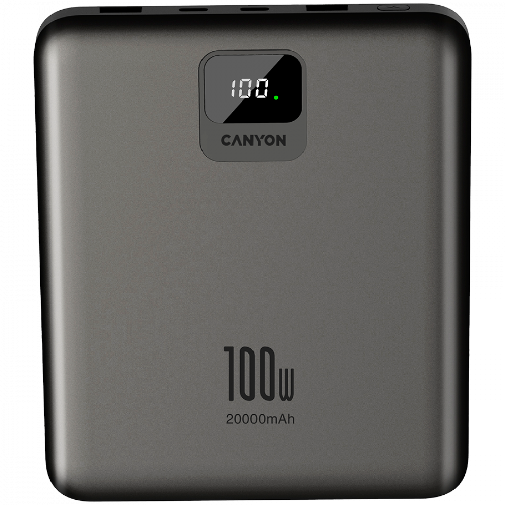 Powerbank für Laptop 20000 mAh PD 100W QC3.0 flach Canyon PB-2008 Graphit